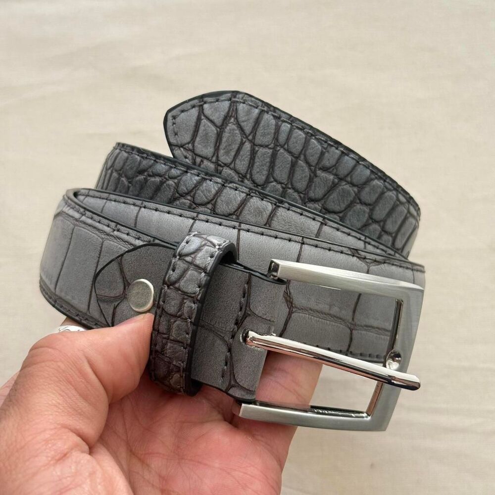 american western silver chrome snakeskin boho belt